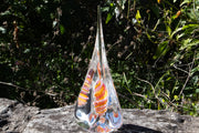 giant glass pyramid with cremation ash